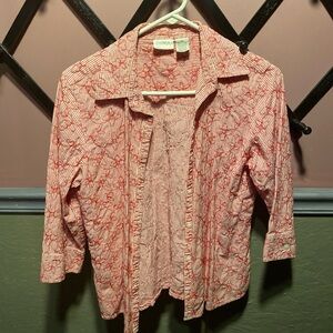 Erika Floral Embroidered Button Down Top